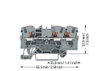 3-Leiter-Durchgangsklemme mit Drücker 4 mm² grau