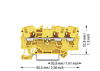 3-Leiter-Durchgangsklemme mit Drücker 4 mm² gelb