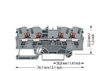 4-Leiter-Durchgangsklemme mit Drücker 4 mm² grau
