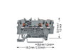 3-Leiter-Durchgangsklemme mit Drücker 1,5 mm² grau