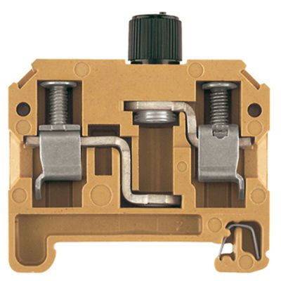 Morsetto componibile portafusibile, Collegamento a vite, Giallo medio, 10 mm², 10 A, 500 V, Numero di collegamenti: 2, Numero di piani: 1, TS 35