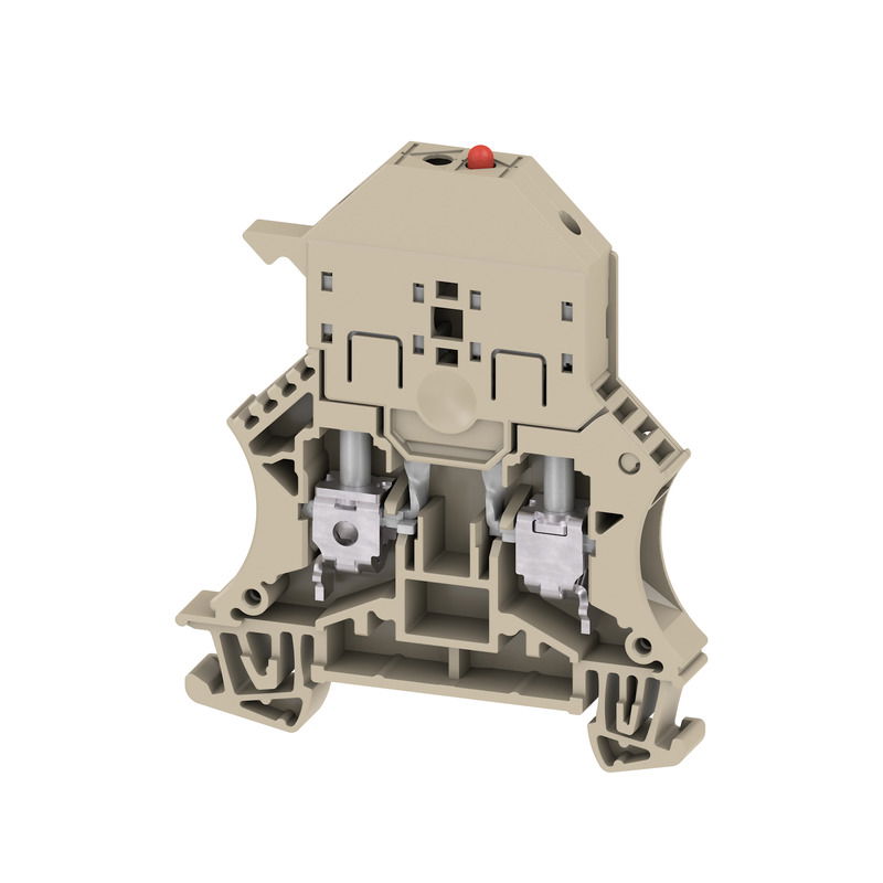 Morsetto componibile portafusibile, Collegamento a vite, Beige scuro, 6 mm², 6.3 A, 36 V, Numero di collegamenti: 2, Numero di piani: 1, TS 35