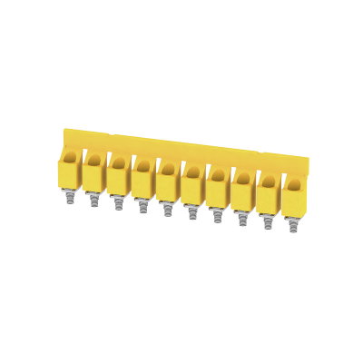 Querverbinder (Klemmen), geschraubt, gelb, 101 A, Polzahl: 10, Raster in mm: 11.90, Isoliert: Ja, Breite: 10.4 mm