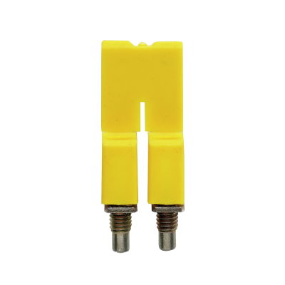 Querverbinder (Klemmen), geschraubt, gelb, 32 A, Polzahl: 2, Raster in mm: 5.10, Isoliert: Ja, Breite: 7 mm