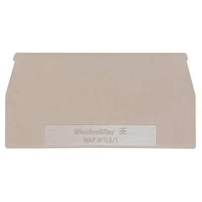 Abschlussplatte für Klemmen, dunkelbeige, Höhe: 65 mm, Breite: 1.5 mm, V-0, Wemid, rastbar: Nein
