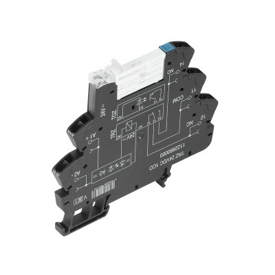 Koppelrelais, 24 V DC ±20 %, LED grün, 1 Wechsler (AgNi) , 250 V AC, 6 A, Zugfederanschluss