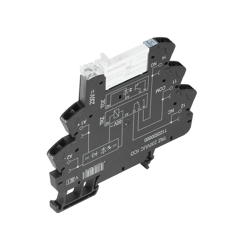 Modulo a relè, 24…230 V UC ±10 %, LED verde, 1 Contatto di scambio (AgNi) , 250 V AC, 6 A, Molla autobloccante