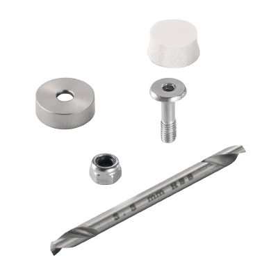 Set di fissaggio (Custodia), Klippon POK (custodia vuota in policarbonato), 12 x 12 x 16.4 mm, Acciaio inox 1.4305 (303), non trattato