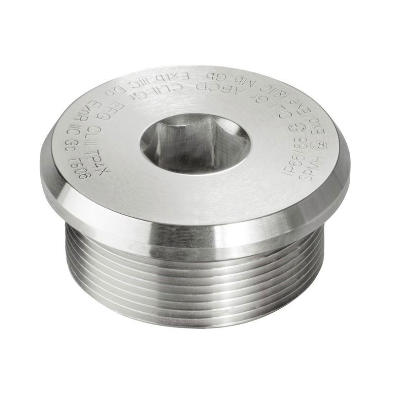Tappi di chiusura Ex (metallo), M 32, 16 mm, acciaio inossidabile 1.4404 (316L)