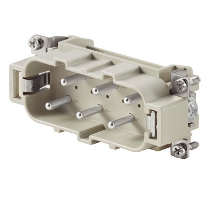 Inserto di contatto (Connettori a innesto industriali), Maschio, 400 V, 35 A, Numero di poli: 6, Collegamento a vite, Dimensioni di installazione: 6