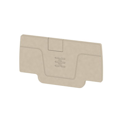 Abschlussplatte für Klemmen, dunkelbeige, Höhe: 52.75 mm, Breite: 2.1 mm, V-0, Wemid, rastbar: Ja