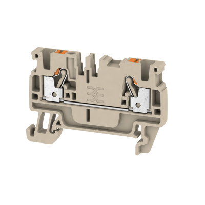 Durchgangs-Reihenklemme, PUSH IN, dunkelbeige, 2.5 mm², 24 A, 800 V, Anzahl Anschlüsse: 2