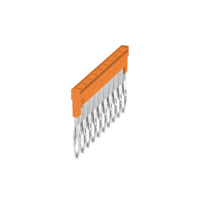 Querverbinder (Klemmen), gesteckt, orange, 24 A, Polzahl: 10, Raster in mm: 5.10, Isoliert: Ja, Breite: 48.7 mm
