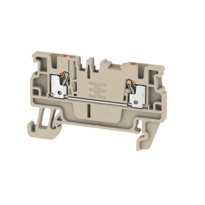 Durchgangs-Reihenklemme, PUSH IN, dunkelbeige, 1.5 mm², 17.5 A, 500 V, Anzahl Anschlüsse: 2
