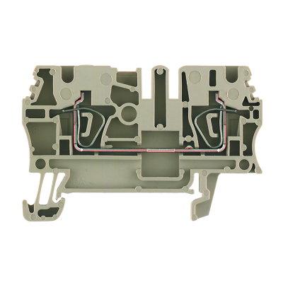 Durchgangs-Reihenklemme, Zugfederanschluss, dunkelbeige, 2.5 mm², 24 A, 800 V, Anzahl Anschlüsse: 2