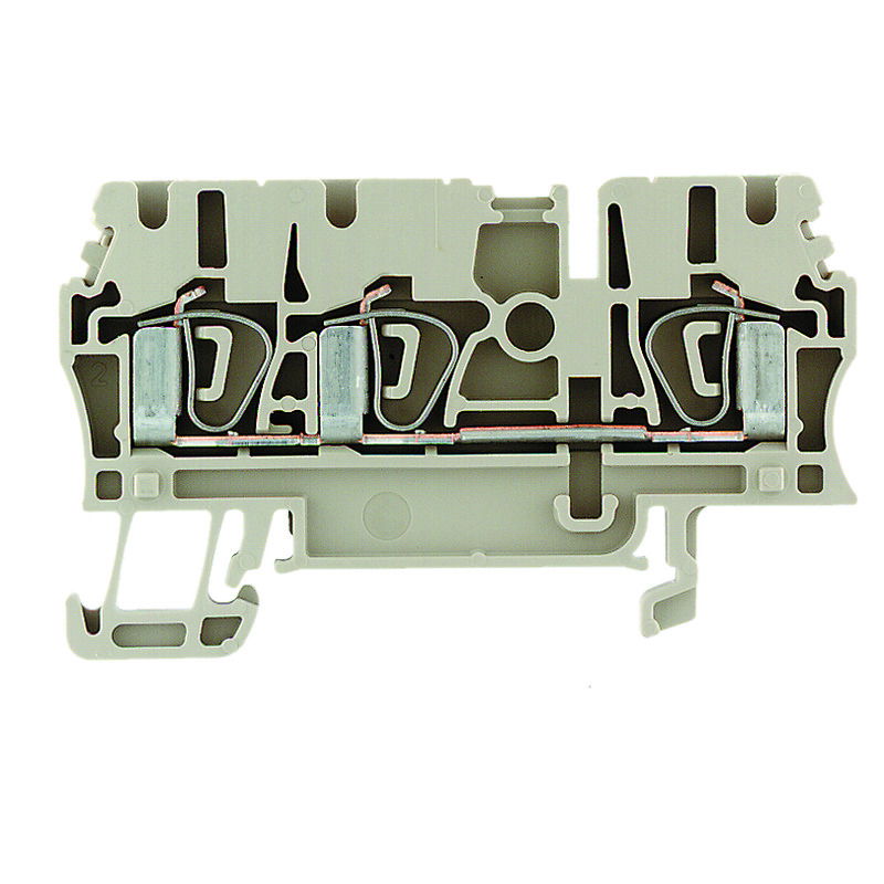 Morsettiera passante, Molla autobloccante, Beige scuro, 2.5 mm², 24 A, 800 V, Numero di collegamenti: 3