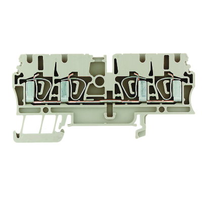 Durchgangs-Reihenklemme, Zugfederanschluss, dunkelbeige, 2.5 mm², 24 A, 800 V, Anzahl Anschlüsse: 4