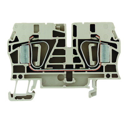 Durchgangs-Reihenklemme, Zugfederanschluss, dunkelbeige, 6 mm², 41 A, 800 V, Anzahl Anschlüsse: 2