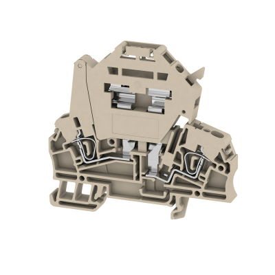 Morsetto componibile portafusibile, Molla autobloccante, Beige scuro, 2.5 mm², 6.3 A, 500 V, Numero di collegamenti: 2, Numero di piani: 1, TS 35
