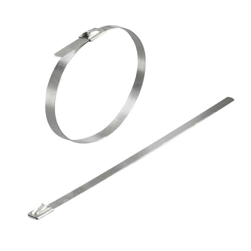 Fascetta serracavo, Larghezza: 4.6 mm, 778 N, argento, Classe d'infiammabilità UL 94: None, Campo delle temperature di impiego : -40...300 °C