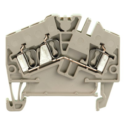 Durchgangs-Reihenklemme, Zugfederanschluss, dunkelbeige, 2.5 mm², 24 A, 800 V, Anzahl Anschlüsse: 3