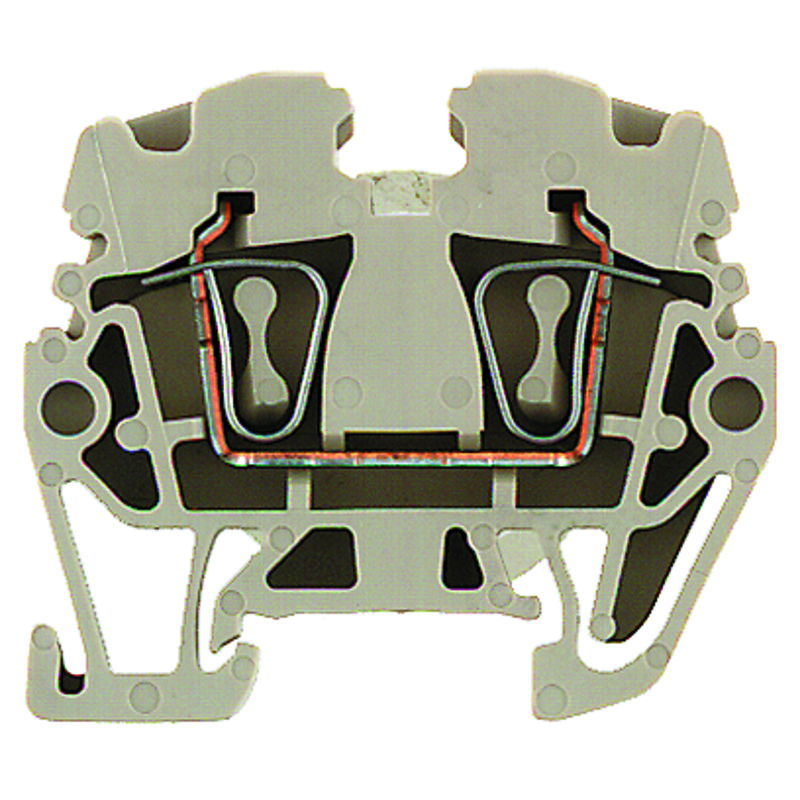 Morsettiera passante, Molla autobloccante, Beige scuro, 2.5 mm², 24 A, 500 V, Numero di collegamenti: 2