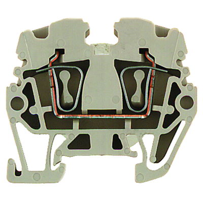 Morsettiera passante, Molla autobloccante, Beige scuro, 2.5 mm², 24 A, 500 V, Numero di collegamenti: 2