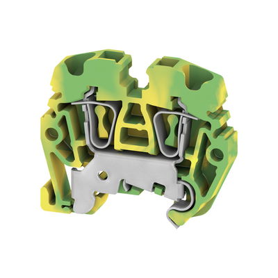 Schutzleiter-Reihenklemme, Zugfederanschluss, grün / gelb, 2.5 mm², 500 V, Anzahl Anschlüsse: 2, Anzahl der Etagen: 1, TS 15, V-0, Wemid