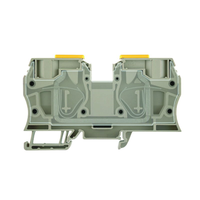 Morsettiera passante, Molla autobloccante, Beige scuro, 35 mm², 125 A, 800 V, Numero di collegamenti: 2