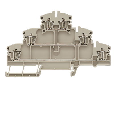 Morsetto componibile a più piani, Molla autobloccante, Beige scuro, 2.5 mm², 500 V, Numero di collegamenti: 6, Numero di piani: 3, TS 35, V-0
