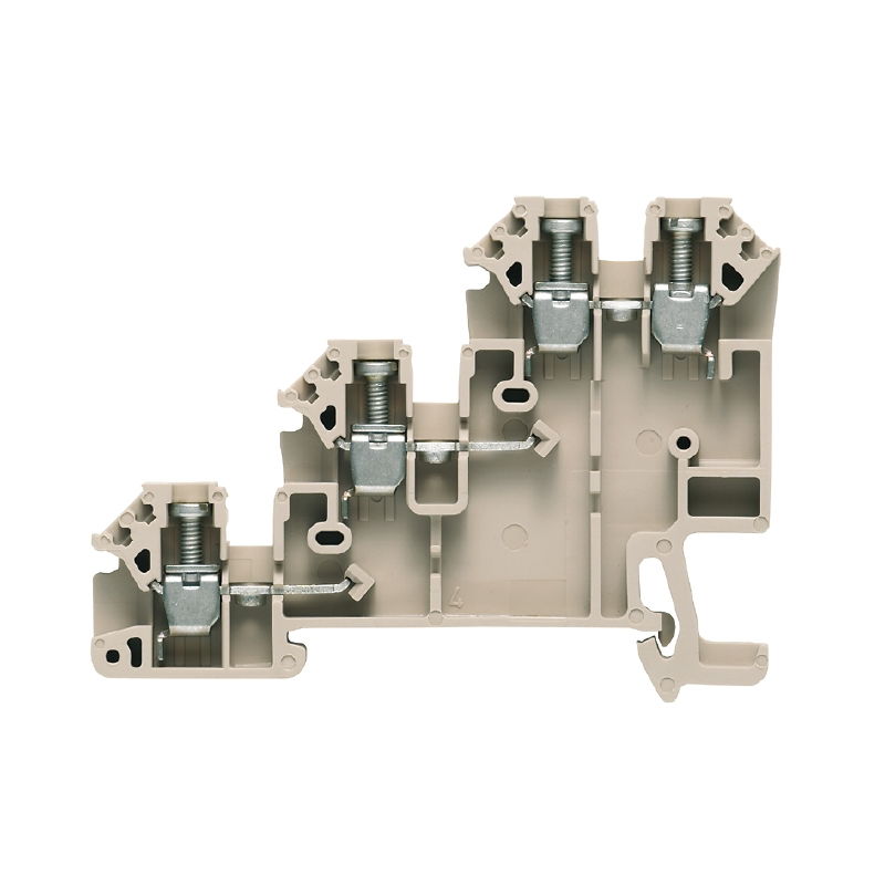 Morsetto componibile per sensori e attuatori, Collegamento a vite, Beige scuro, 2.5 mm², 24 A, 250 V, Numero di collegamenti: 4, Numero di piani: 3, T