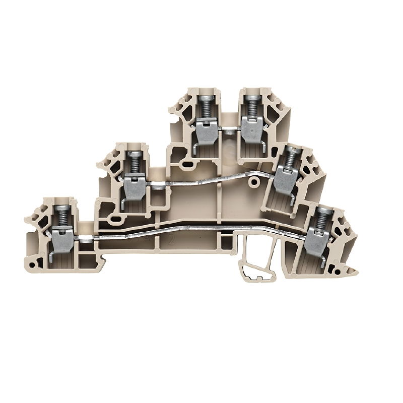 Morsetto componibile per sensori e attuatori, Collegamento a vite, Beige scuro, 2.5 mm², 24 A, 250 V, Numero di collegamenti: 6, Numero di piani: 3, T