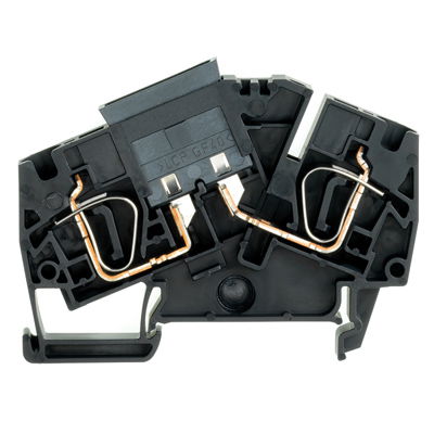 Morsetto componibile portafusibile, Molla autobloccante, nero, 6 mm², 30 A, 250 V, Numero di collegamenti: 2, Numero di piani: 1, TS 35