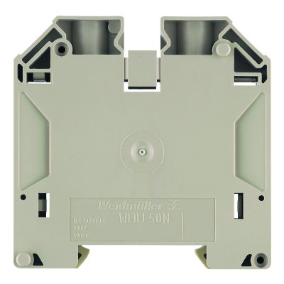 Durchgangs-Reihenklemme, Schraubanschluss, dunkelbeige, 50 mm², 150 A, 1000 V, Anzahl Anschlüsse: 2