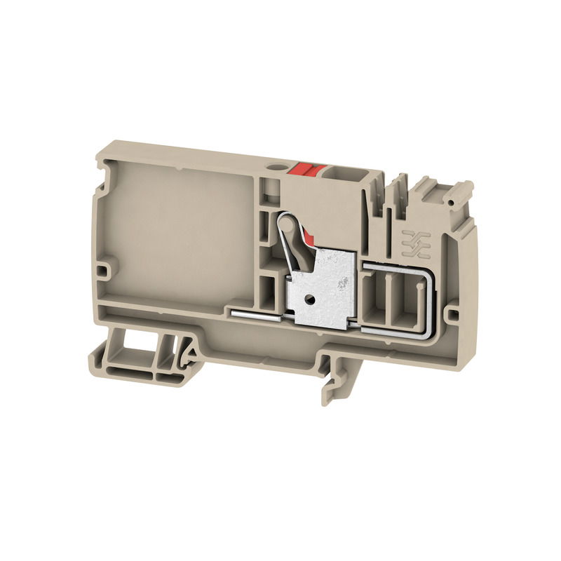Morsetto d'alimentazione, PUSH IN, Beige scuro, 10 mm², 57 A, 800 V, Numero di collegamenti: 1, Numero di piani: 1, TS 35, V-0, Wemid