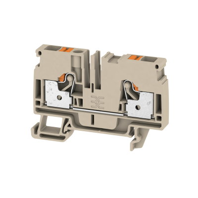 Durchgangs-Reihenklemme, PUSH IN, dunkelbeige, 6 mm², 41 A, 800 V, Anzahl Anschlüsse: 2