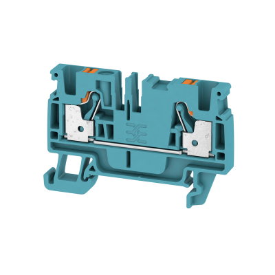 Durchgangs-Reihenklemme, PUSH IN, blau, 4 mm², 32 A, 800 V, Anzahl Anschlüsse: 2