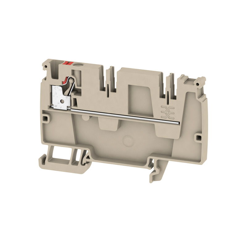 Durchgangs-Reihenklemme, PUSH IN, dunkelbeige, 4 mm², 32 A, 250 V, Anzahl Anschlüsse: 1
