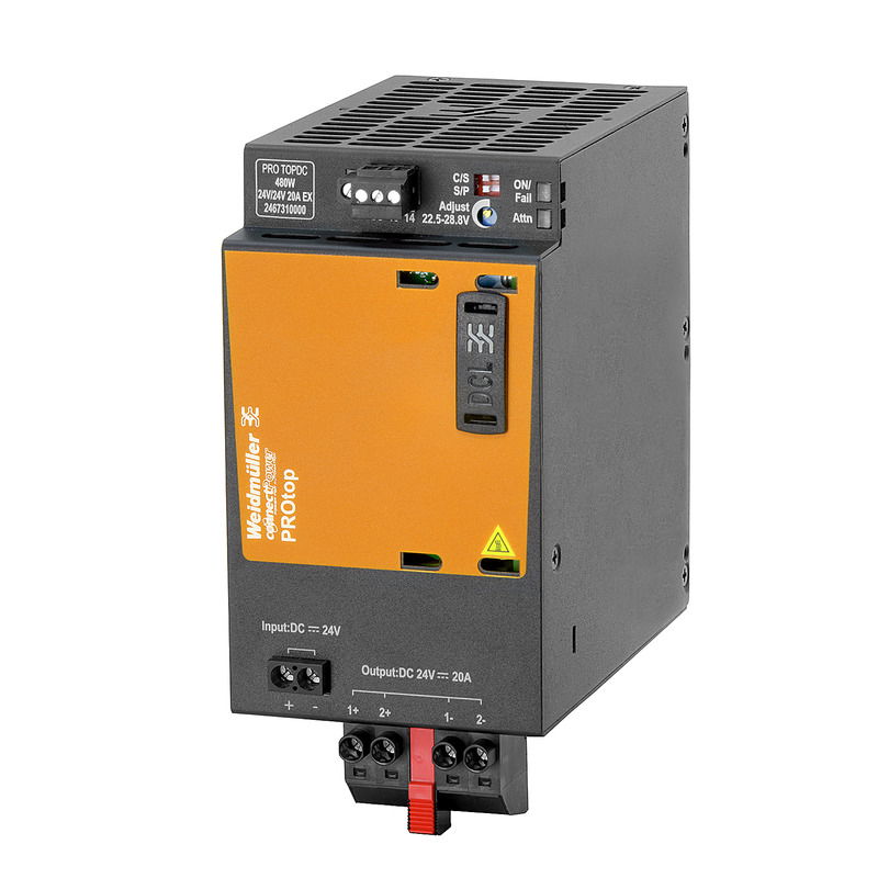 Convertitore DC/DC, Convertitori DC/DC, 24 V DC, 24 V DC ± 1 %, 480 W, 91%