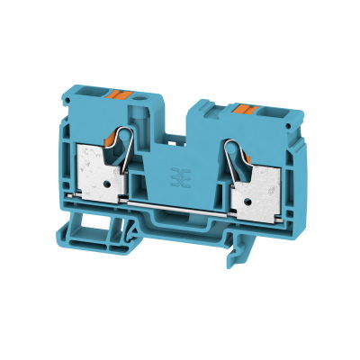 Durchgangs-Reihenklemme, PUSH IN, blau, 10 mm², 57 A, 1000 V, Anzahl Anschlüsse: 2