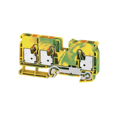 Schutzleiter-Reihenklemme, PUSH IN, grün / gelb, 10 mm², 1000 V, Anzahl Anschlüsse: 3, Anzahl der Etagen: 1, TS 35, V-0, Wemid