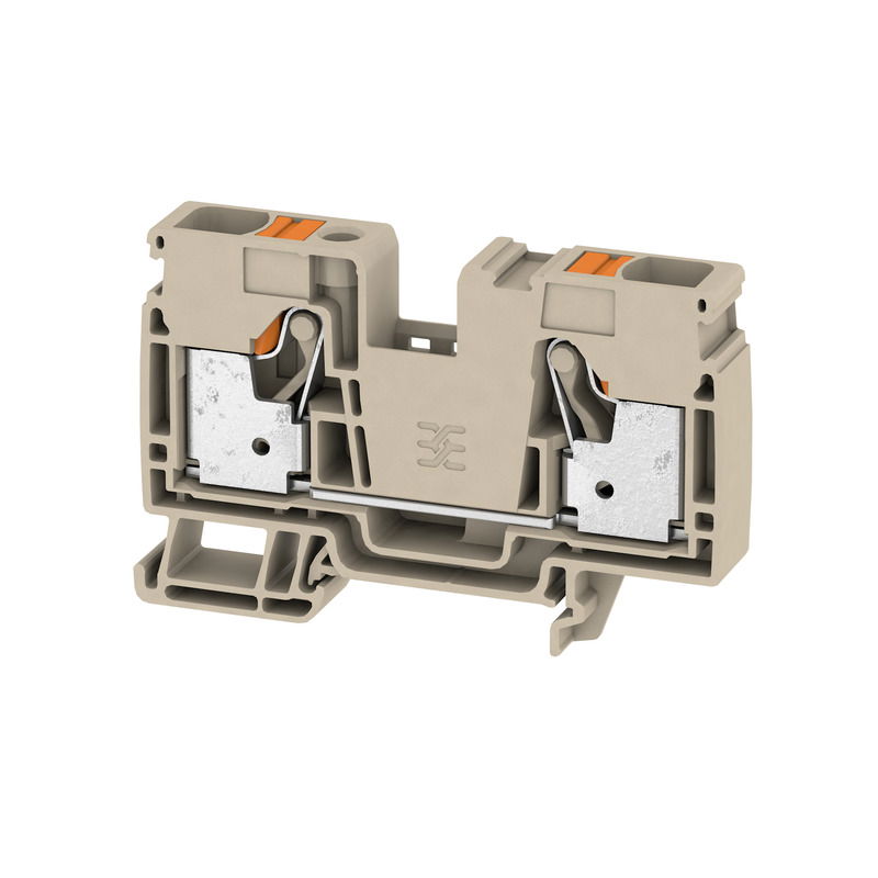 Morsettiera passante, PUSH IN, Beige scuro, 16 mm², 76 A, 1000 V, Numero di collegamenti: 2