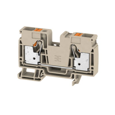 Morsettiera passante, PUSH IN, Beige scuro, 16 mm², 76 A, 1000 V, Numero di collegamenti: 2