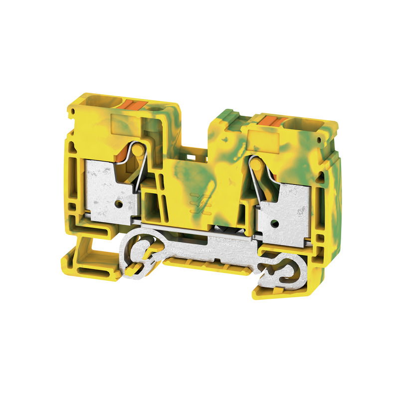 Morsetto PE, PUSH IN, Verde/giallo, 16 mm², 1000 V, Numero di collegamenti: 2, Numero di piani: 1, TS 35, V-0, Wemid