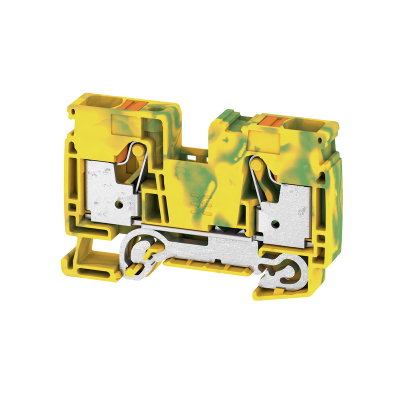 Schutzleiter-Reihenklemme, PUSH IN, grün / gelb, 16 mm², 1000 V, Anzahl Anschlüsse: 2, Anzahl der Etagen: 1, TS 35, V-0, Wemid
