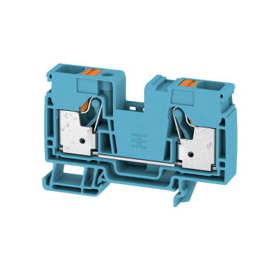Durchgangs-Reihenklemme, PUSH IN, blau, 16 mm², 76 A, 1000 V, Anzahl Anschlüsse: 2