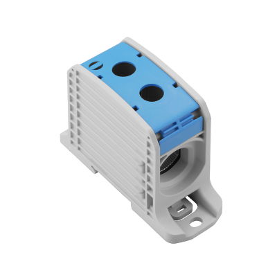 Potentialverteilerklemme, Schraubanschluss, blau, 185 mm², 353 A, 1000 V, Anzahl Anschlüsse: 2, Anzahl der Etagen: 1