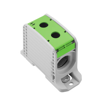 Potentialverteilerklemme, Schraubanschluss, grün, 300 mm², 520 A, 1000 V, Anzahl Anschlüsse: 2, Anzahl der Etagen: 1