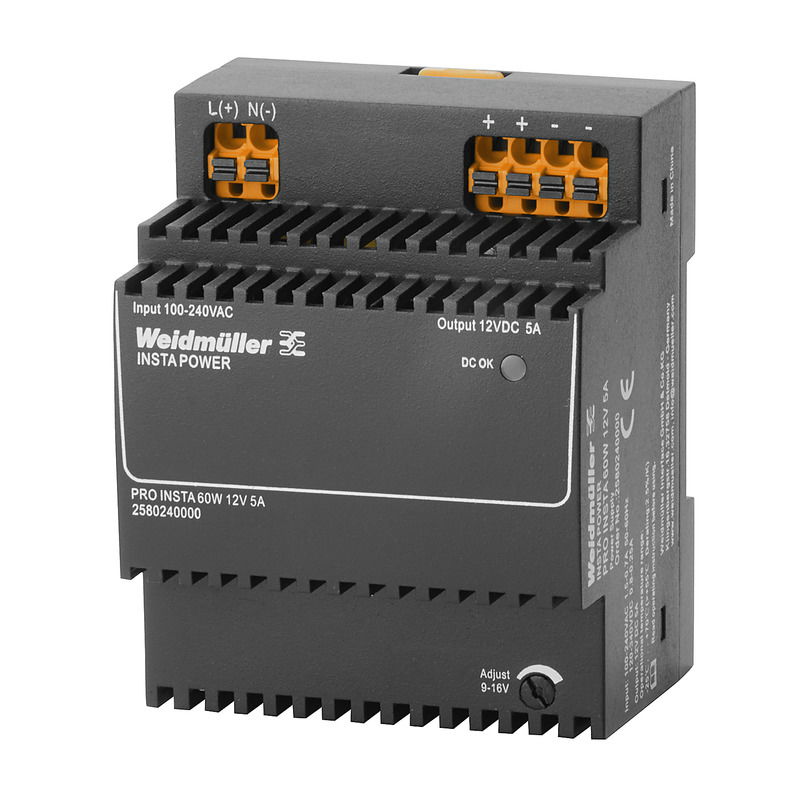 Alimentazione elettrica, 60 W, 5 A @ 55 °C