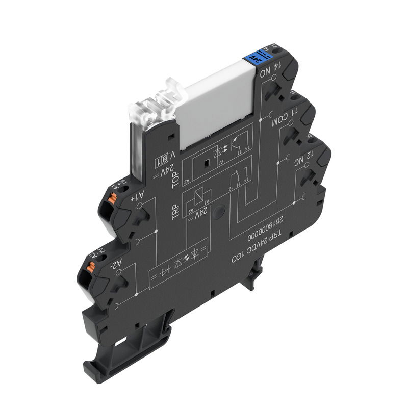 Modulo a relè, 24 V DC ±20 %, LED verde, 1 Contatto di scambio (AgNi) , 250 V AC, 6 A, PUSH IN